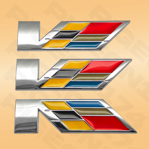 3pcs emblem silver metal - v,